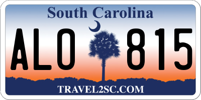SC license plate ALO815