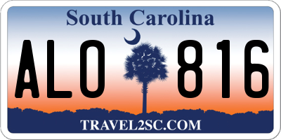 SC license plate ALO816