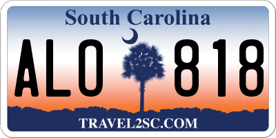 SC license plate ALO818