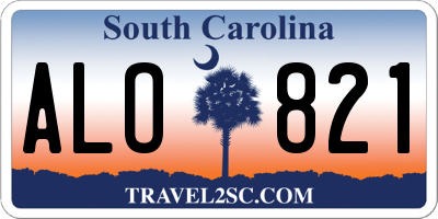 SC license plate ALO821