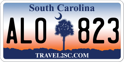 SC license plate ALO823