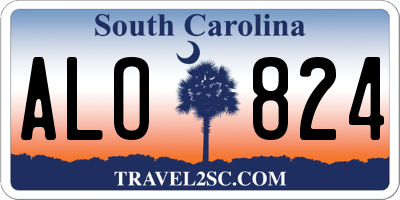 SC license plate ALO824