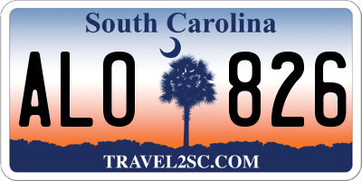 SC license plate ALO826