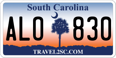 SC license plate ALO830