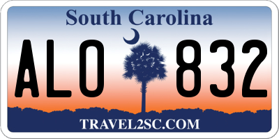 SC license plate ALO832
