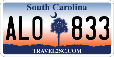 SC license plate ALO833