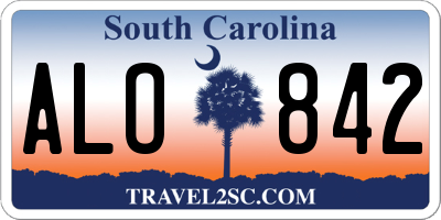 SC license plate ALO842