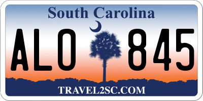 SC license plate ALO845