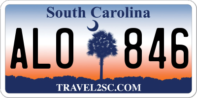SC license plate ALO846