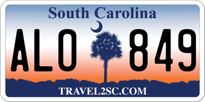 SC license plate ALO849