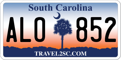 SC license plate ALO852
