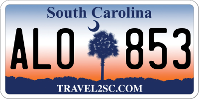 SC license plate ALO853