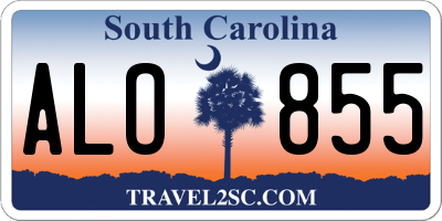SC license plate ALO855