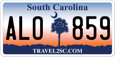 SC license plate ALO859
