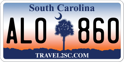 SC license plate ALO860