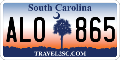 SC license plate ALO865