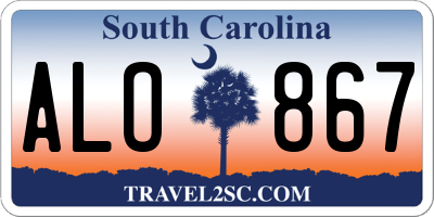 SC license plate ALO867