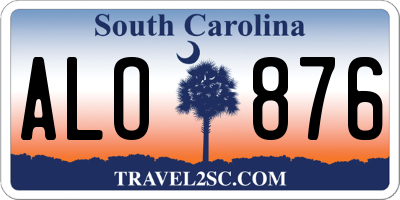 SC license plate ALO876