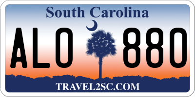 SC license plate ALO880