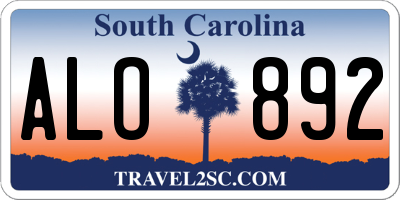 SC license plate ALO892