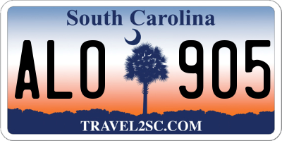 SC license plate ALO905