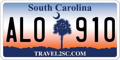 SC license plate ALO910