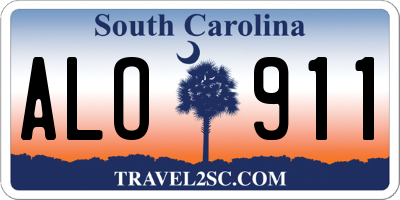 SC license plate ALO911