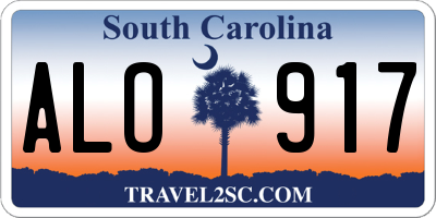 SC license plate ALO917