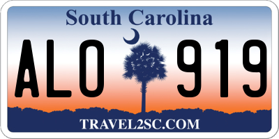 SC license plate ALO919