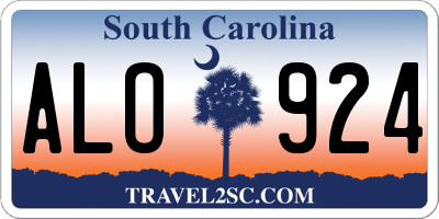 SC license plate ALO924