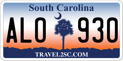 SC license plate ALO930