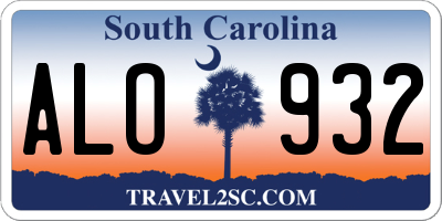 SC license plate ALO932