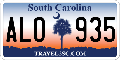 SC license plate ALO935