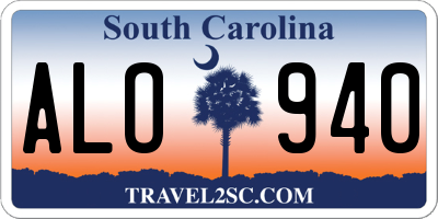 SC license plate ALO940