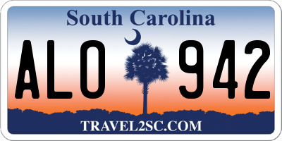 SC license plate ALO942