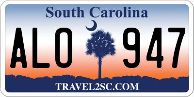 SC license plate ALO947