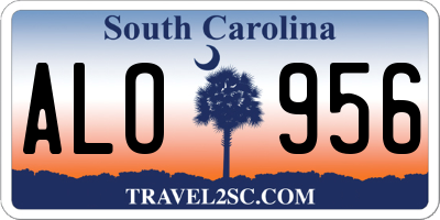 SC license plate ALO956