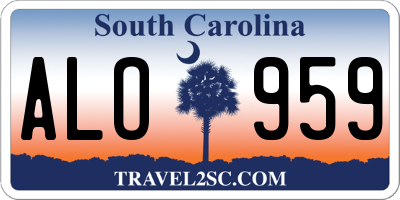 SC license plate ALO959