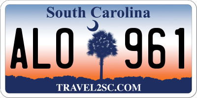 SC license plate ALO961