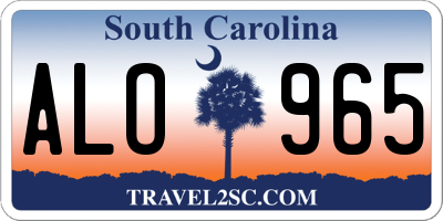 SC license plate ALO965