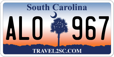 SC license plate ALO967
