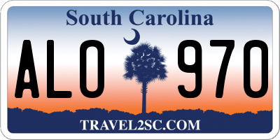 SC license plate ALO970
