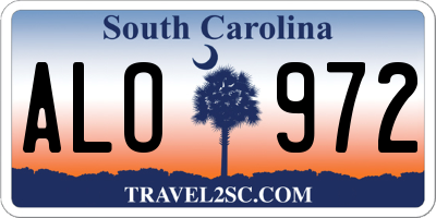 SC license plate ALO972