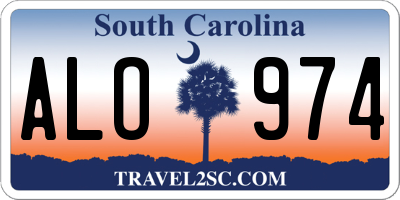 SC license plate ALO974