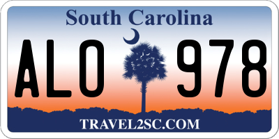 SC license plate ALO978