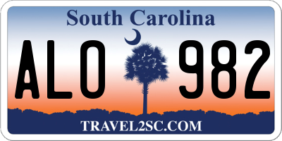 SC license plate ALO982