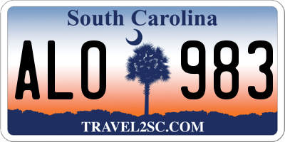 SC license plate ALO983