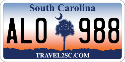 SC license plate ALO988
