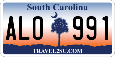 SC license plate ALO991