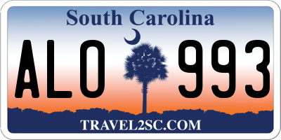 SC license plate ALO993